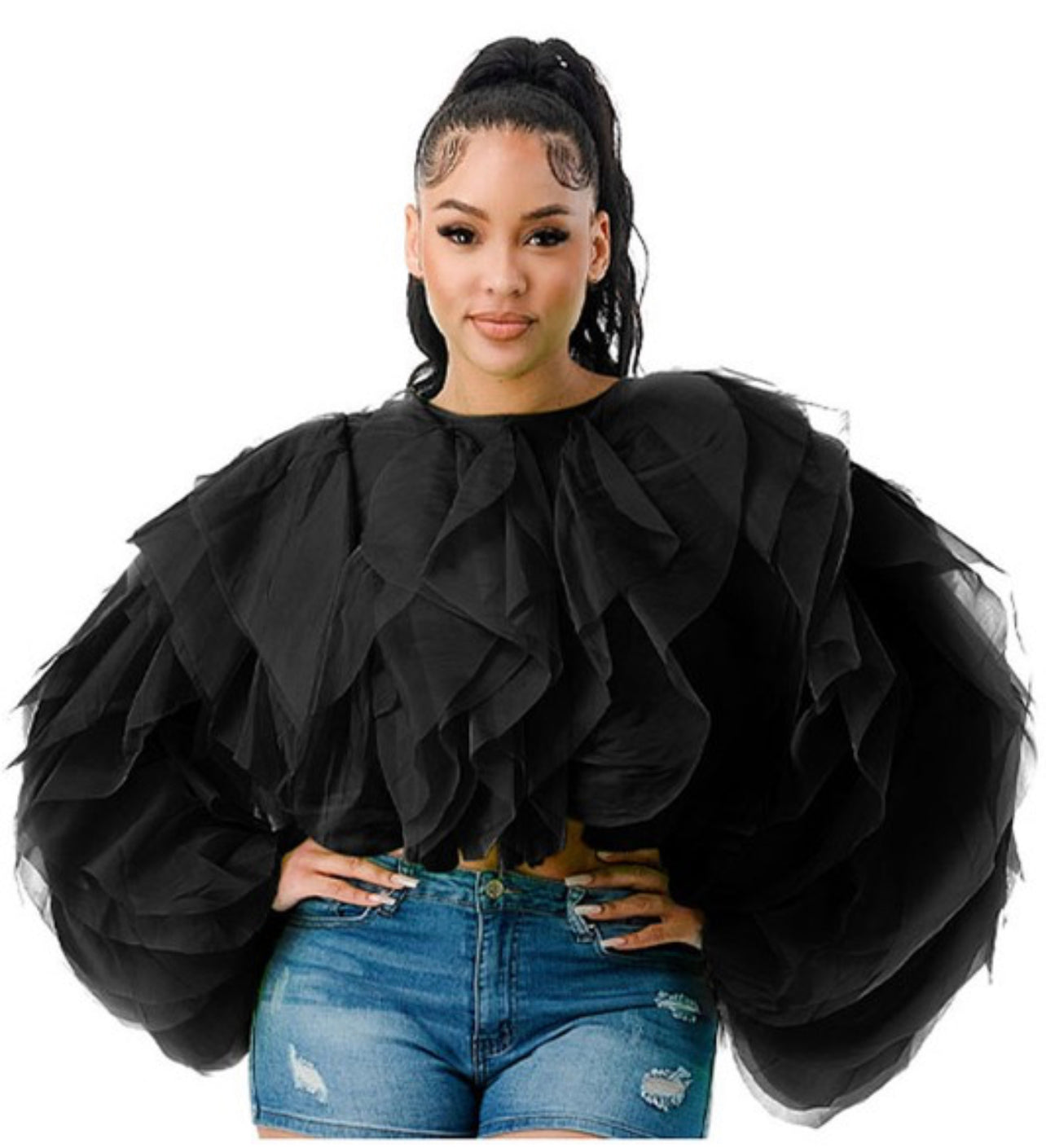 Ruffle Tulle Top