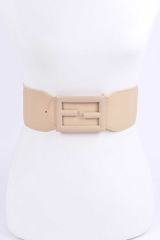 Plus Size Tonal Buckle Elastic Belt