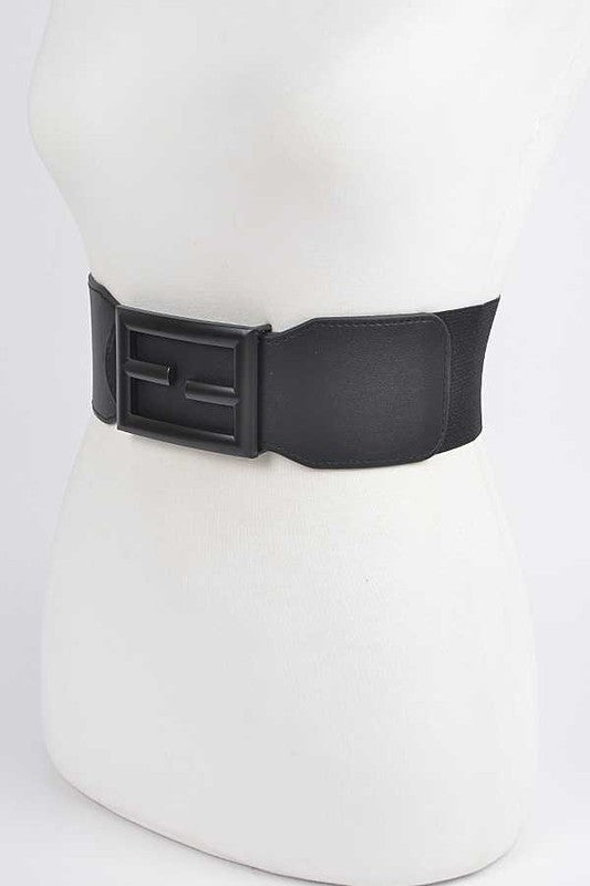 Plus Size Tonal Buckle Elastic Belt