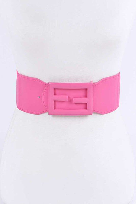 Plus Size Tonal Buckle Elastic Belt