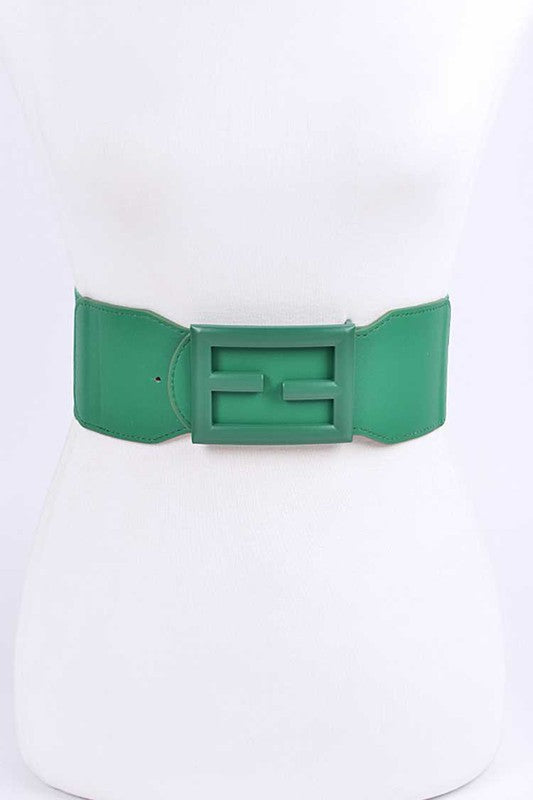 Plus Size Tonal Buckle Elastic Belt